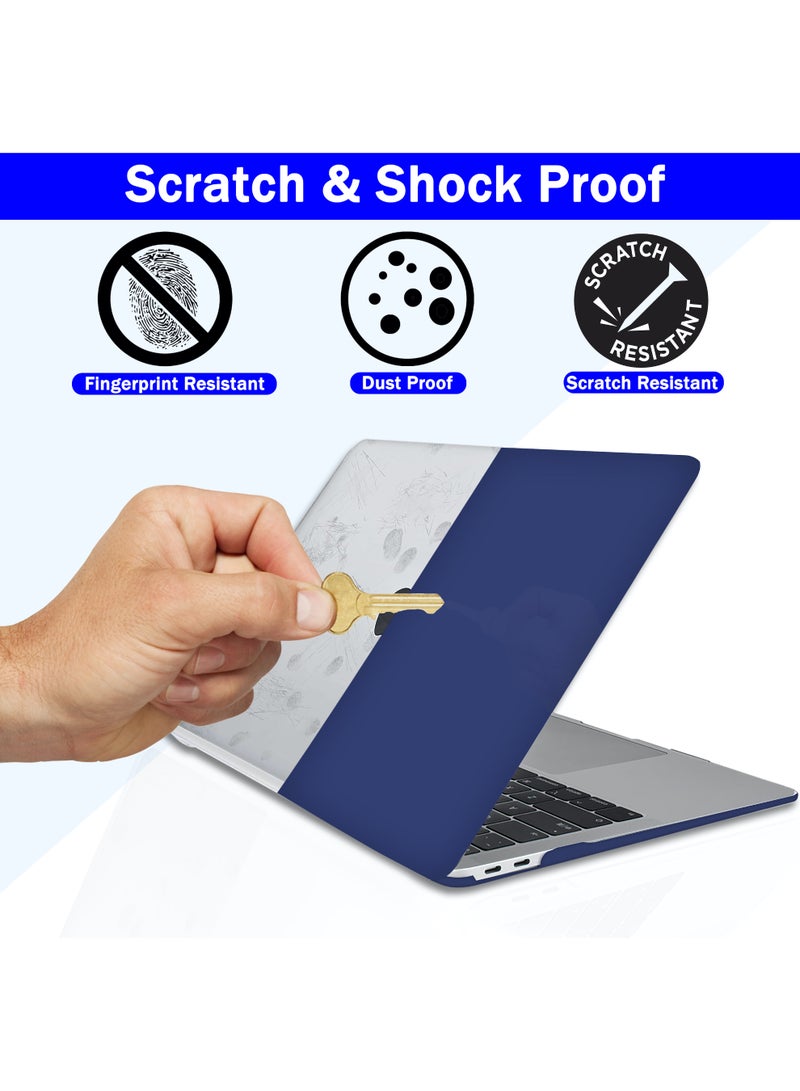 RKINC Case For MacBook Air 13 inch, 2020 2019 2018 A2337 M1 A2179 A1932, Plastic Hard Shell & Keyboard Cover & Screen Protector Compatible with MacBook Air 13 inch Retina, Matte Navy Blue - Image 3